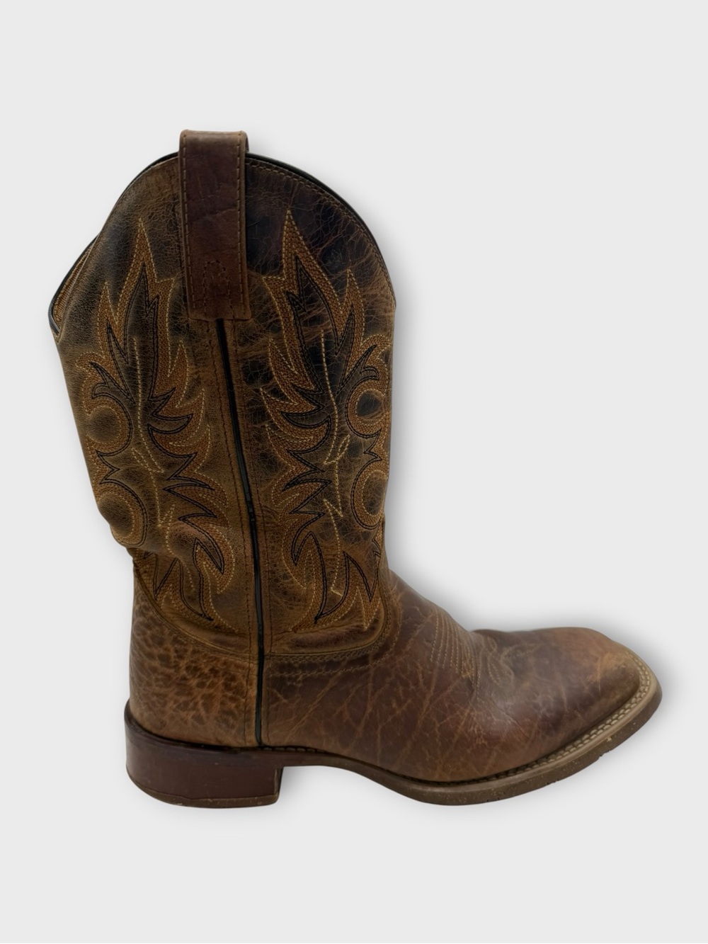Laredo Durant Brown Distressed Leather Western Cowboy Boots Mens Size 9 Nice!